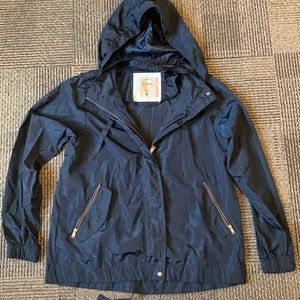 Navy blue rain jacket, size M